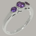 thumbnail image 2 of LBG British Made Real Solid 925 Sterling Silver Natural Amethyst Womens Anniversary Ring - 33 size options - Size 6.25, 2 of 6