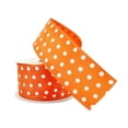 thumbnail image 2 of 1.5" x 3yd. Orange Sheer Wired Polka Dot Ribbon by Celebrate It – Woven Selvage Edge - Ideal for Bows - Wreaths & Gift Wrapping - 12 Pack, 2 of 4