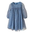 thumbnail image 2 of Fozruso Girls Basic Dresses Toddler Girls Long Sleeve Star Moon Sequin Dress Dance Party Dresses Clothes Sizes 5-6 Years, 2 of 5