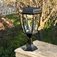 thumbnail image 2 of Solar Powered Black Outdoor Pier Mounted Aluminum & Glass Post Light, 2 of 8