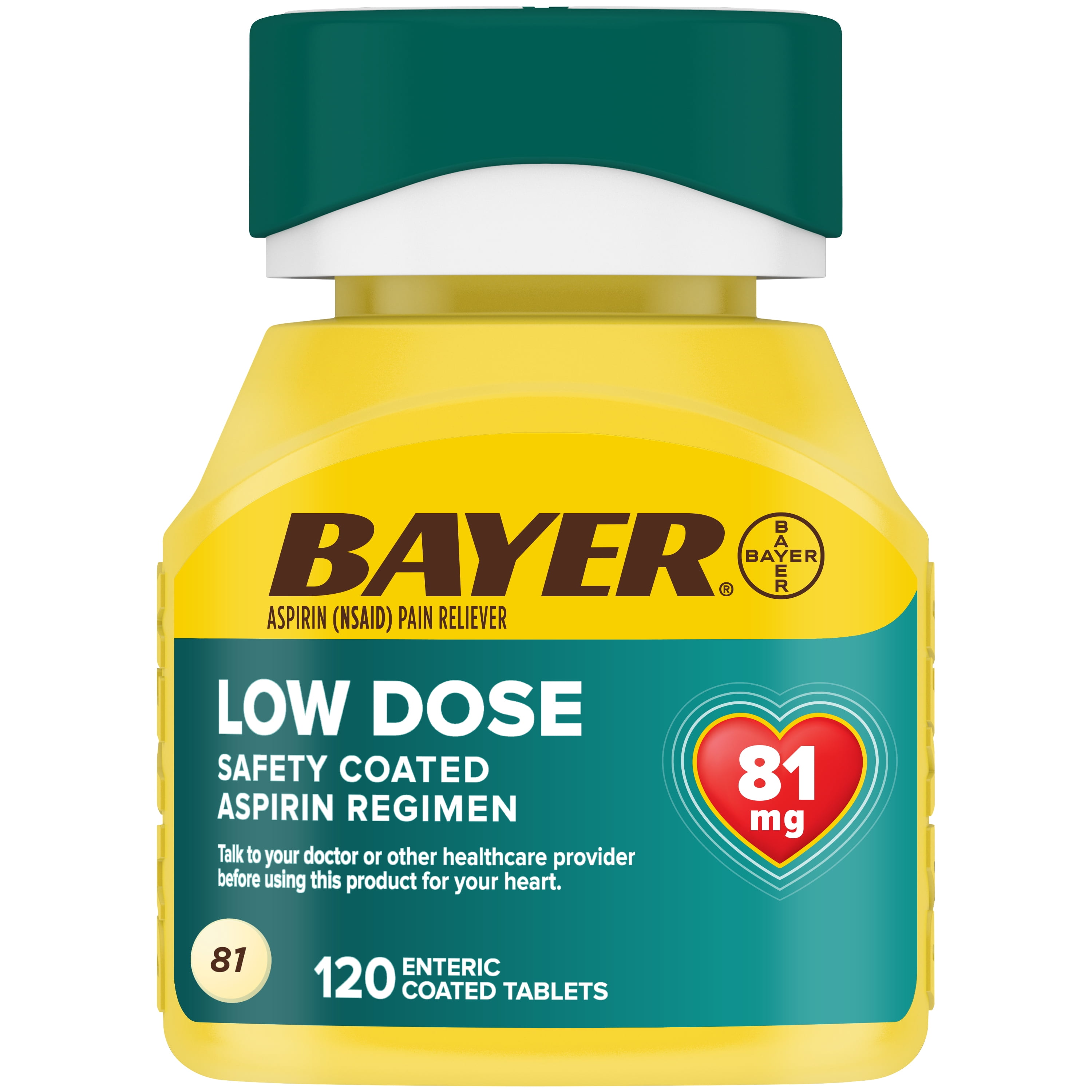 Buy Aspirin Regimen Bayer Low Dose Pain Reliever Enteric Coated Tablets
