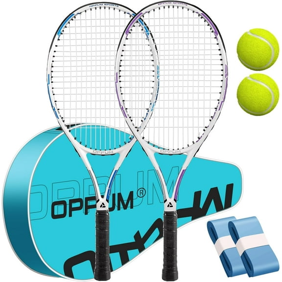 27" Pro Tennis Rackets (2-Pack), Lightweight, Durable Strings, Ideal for Beginner/Intermediate Players