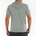 thumbnail image 4 of Men's Short Sleeve Hoodie Workout Gym Athletic Lightweight Mesh Hooded T Shirts Sweatshirt Big and Tall Size S-4XL Dark Gray, 4 of 6