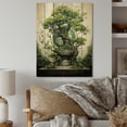 thumbnail image 2 of Designart "Japon Art peaceful Bonsai II" Floral Print on Natural Pine Wood, 2 of 5