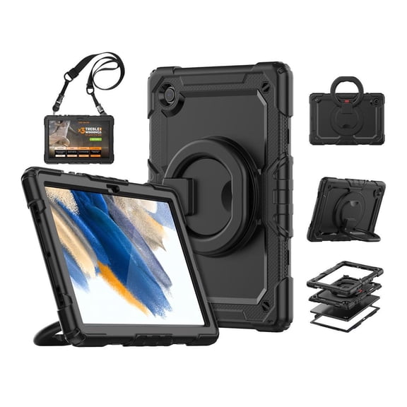 Case For Samsung Galaxy Tab Tab A8 10.5 inch 2022 with Screen Protector and Pen Holder, Shockproof Hard Protective Kids Cover for Galaxy Tab A8 10.5 inch SM-X200 SM-X205 SM-X207 with Rotatable Stand