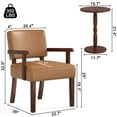 thumbnail image 2 of FAGAGA Accent Chair Set of 2 with Table, Mid Century Modern PU Leather Chair for Living Room, Oversized Chair for Reading Room, Reception Room, Bedroom | Leather Brown, 2 of 8