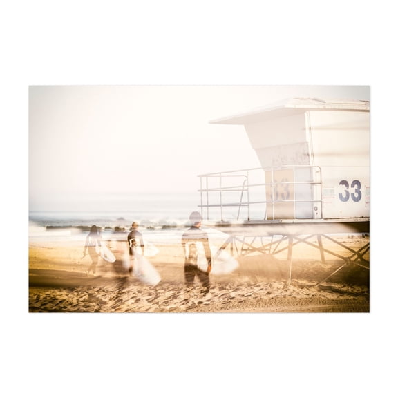 Echoes of the Surf - Photography Surf Beach Ocean Coastal Surfboard Seascape Abstract Unframed Wall Art Print 4 x 6 inches