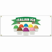 48 in. Italian Ice Banner with Concession Stand Food Truck Single Sided