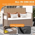 thumbnail image 6 of Craftian 70 Gallon PE Rattan Patio Deck Box, All-Weather Outdoor Storage Bench, Beige, 6 of 10