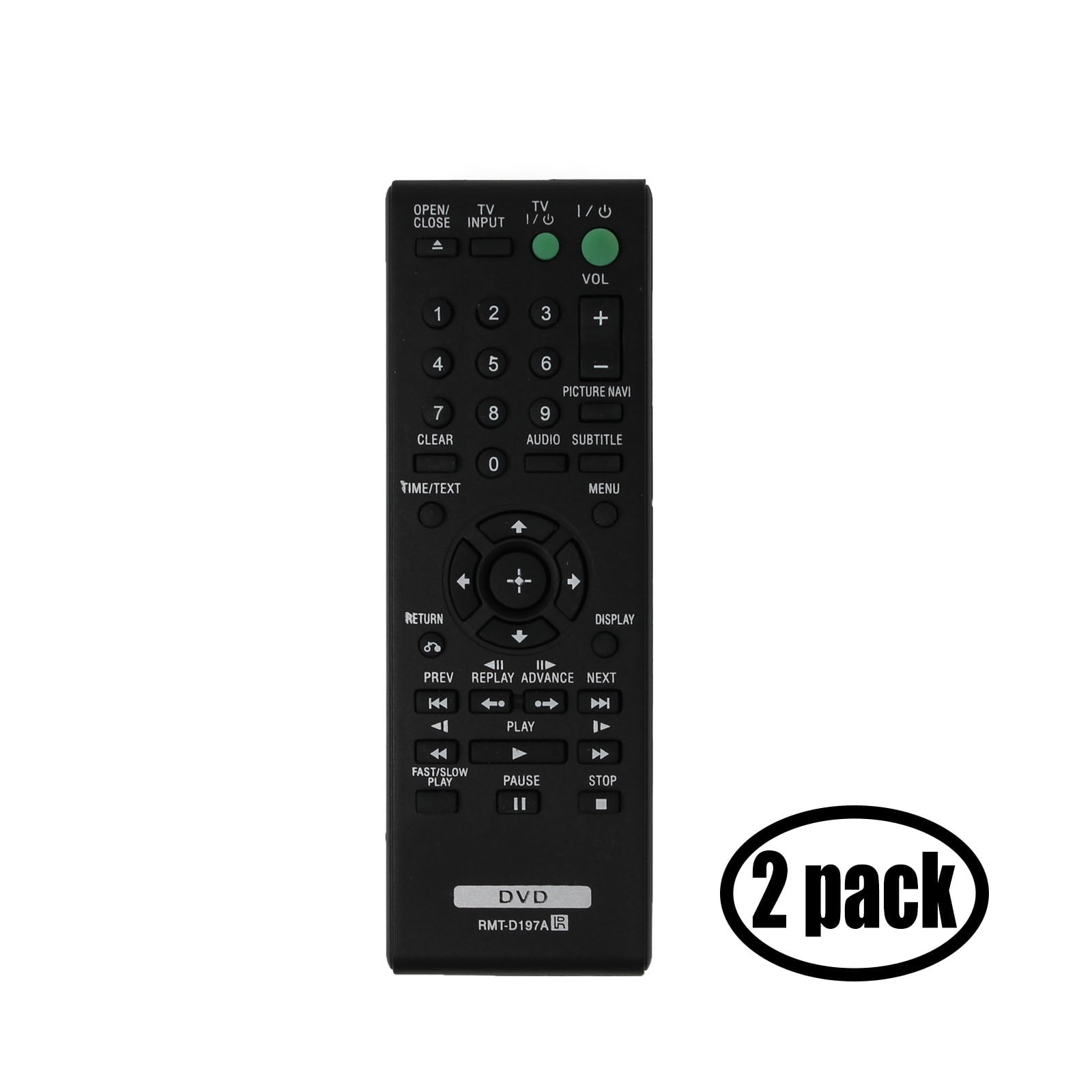 2 Pack Replacement Sony RMTD197A DVD Player Remote Control for Sony