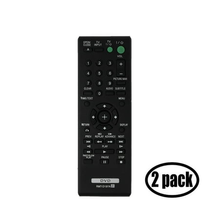 2 Pack Replacement Sony RMT-D197A DVD Player Remote Control for Sony DVP-SR210P DVD