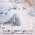 thumbnail image 3 of Baby Boy Birthstone Charm Children Pendants for Mom or Grandma Necklace by Ginger Lyne CZ Sterling Silver, 3 of 7