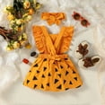 thumbnail image 4 of Ruyang New Born Girls Halloween Dress with Bowknot Headband Cute Ruffle Straps Backless Dress Up Party Outfit Winter Clothes, 4 of 8