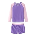 thumbnail image 3 of YABCSAZ Baby Girls Rash Guard Set UPF 50+ UV Swimsuit Long Sleeve Swimwear with Shorts 2 Piece Swim Set Toddler Bathing Suits Printe Suit Kids Size 32 Years, 3 of 10