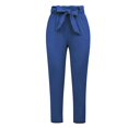 thumbnail image 4 of Pantalones de lápiz de cinturo con pajarita para mujer, pantalones recortados 9/10, pantalones de cinturo , pantalones casuales ajustados par S Yinane  Pantalones de mujer, 4 of 6