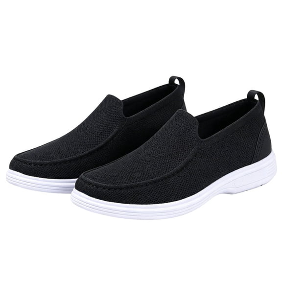 CHICVOMEY Men's Slip-On Walking Shoes Breathable Knit Laceless Casual Sneakers All-Day Comfort for Travel Vacation & Outdoor Activities