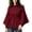 Red, variant on Women's Stand Collar Cape Coat Elegant Belted Wool Blend Jacket Loose Fit Outerwear for Fall Winter (XL, Red)
