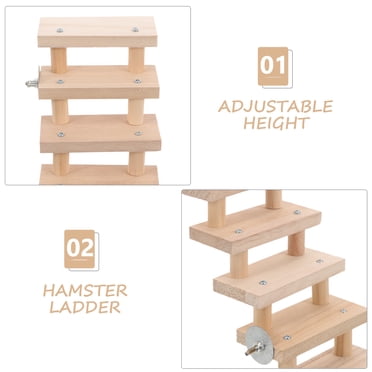 LOLIPPYY Natural Wood Pet Ladder for Small Pets Owners Indoor Play 1Set