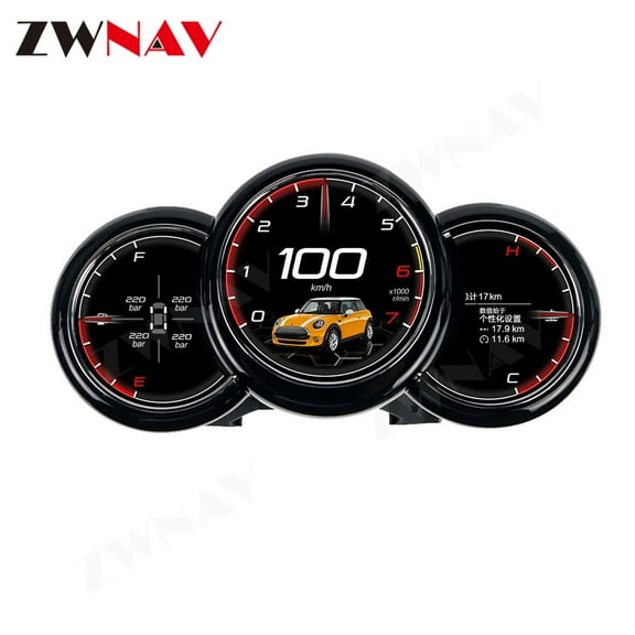 ZWNAV Car LCD Digital Dashboard Panel Instrument Cluster Speedometer for Mini Cooper 2014-2023 Head Unit Virtual Cockpit