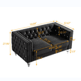 thumbnail image 5 of Living Room Furniture Sets with Tufted Loveseat and 3-Seater Couch,  Chesterfield Couch Set of 2 with Plush Pillows, Crystal Legs and Nailhead Trim Arms, Comfy Couches for Living Room, Black, 5 of 9