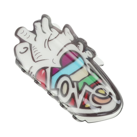 Unique Bargains 1 Pc Claw Clip Cute Halloween Heart Design Hair Clip Colorful