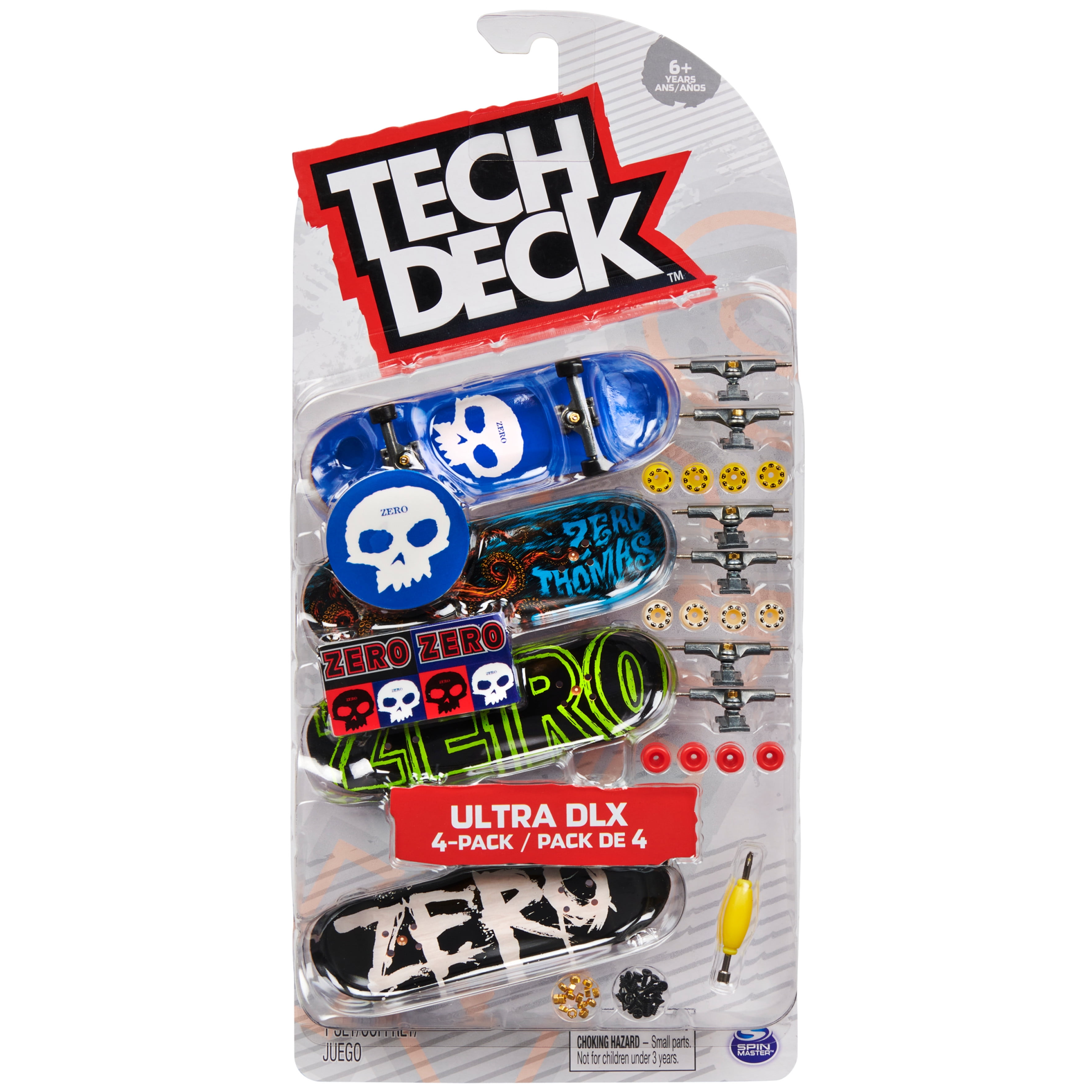 Tech Deck, Ultra DLX Fingerboard 4-Pack, Zero