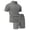 I5-Dark Gray, variant on Havenx Mens 2 Piece Short Sets Short Sleeve Button Down Shirt and Shorts Set Lapel Collar Drawstring Textured Set Summer Beach Vacation Comfortable Athletic Outfits Tracksuit,White XL