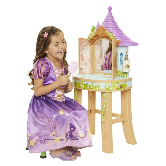Rapunzel Vanity Disney's Tangled Rapunzel's Tower Vanity Playset with Mirror, Hair Brush, Hair Play Pieces, and Stool