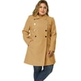 thumbnail image 1 of GRACE & GRANDEUR Women's Plus Size Winter Outerwear Double Breasted Long Overcoat, 1 of 6
