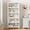White, variant on Farmhouse 71" Tall Bookshelf with Adjustable Wooden Shelves – 5-Tier Rustic Grey Bookcase with Wooden Legs – Wide 31.5" Display Storage Shelf for Living Room, Bedroom, Office – Large Capacity