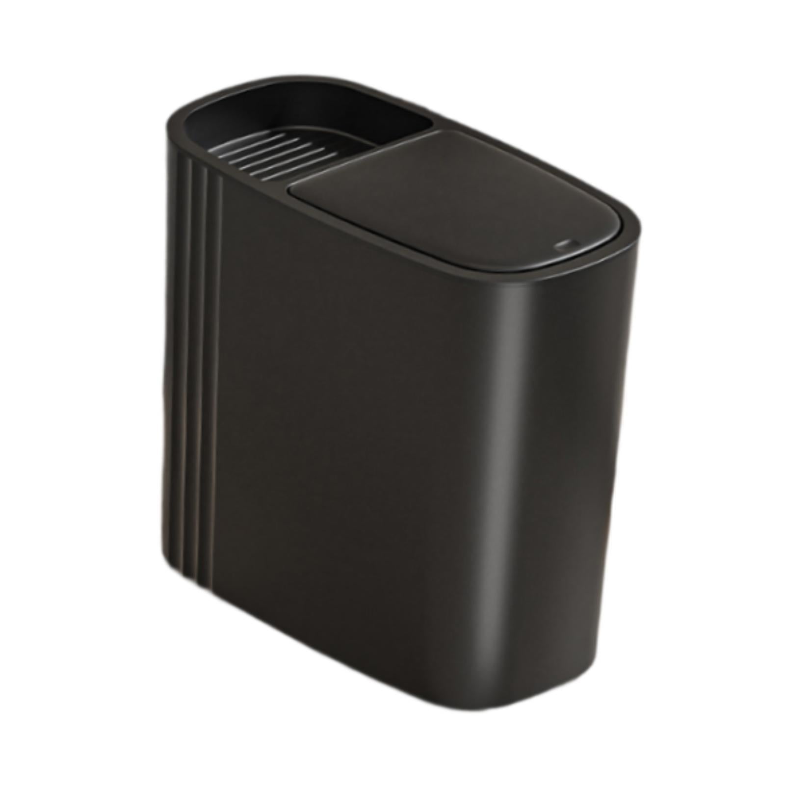 TISHITA Bathroom Trash Can Small Compact Slim Garbage Bin for Home Laundry Household black