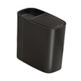 thumbnail image 2 of Cubo de basura pequeño, compacto y delgado de 12 l con tapa para el baño. negro, 2 of 9