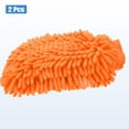 thumbnail image 3 of Uxcell 2pcs Chenille Microfiber Car Wash Mitts 10" x 7.5" Scratch Free Wash Gloves Absorbent for Car Washing Home Clean Orange, 3 of 7