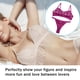 thumbnail image 5 of Encaje sexy conjunto de ropa interior sujetador ropa interior regalo para mujeres niñas, púrpura, M 2 piezas Jumpingount XX000054-24, 5 of 7