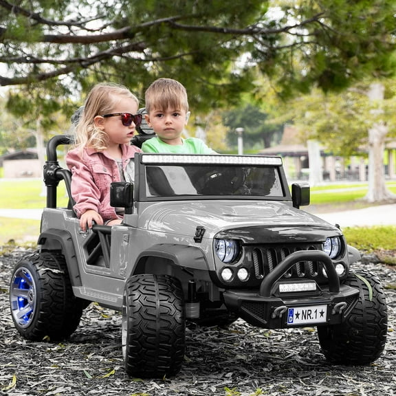 Trail Explorer 24V Kids Ride On Truck With Parental Control Remote, LED Foam Wheels, MP3 + Wireless Music Streaming, Vegan Leather Seats