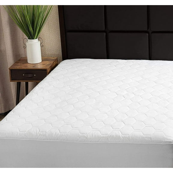 MASTERTEX Microfiber Quilted Mattress Pad - White