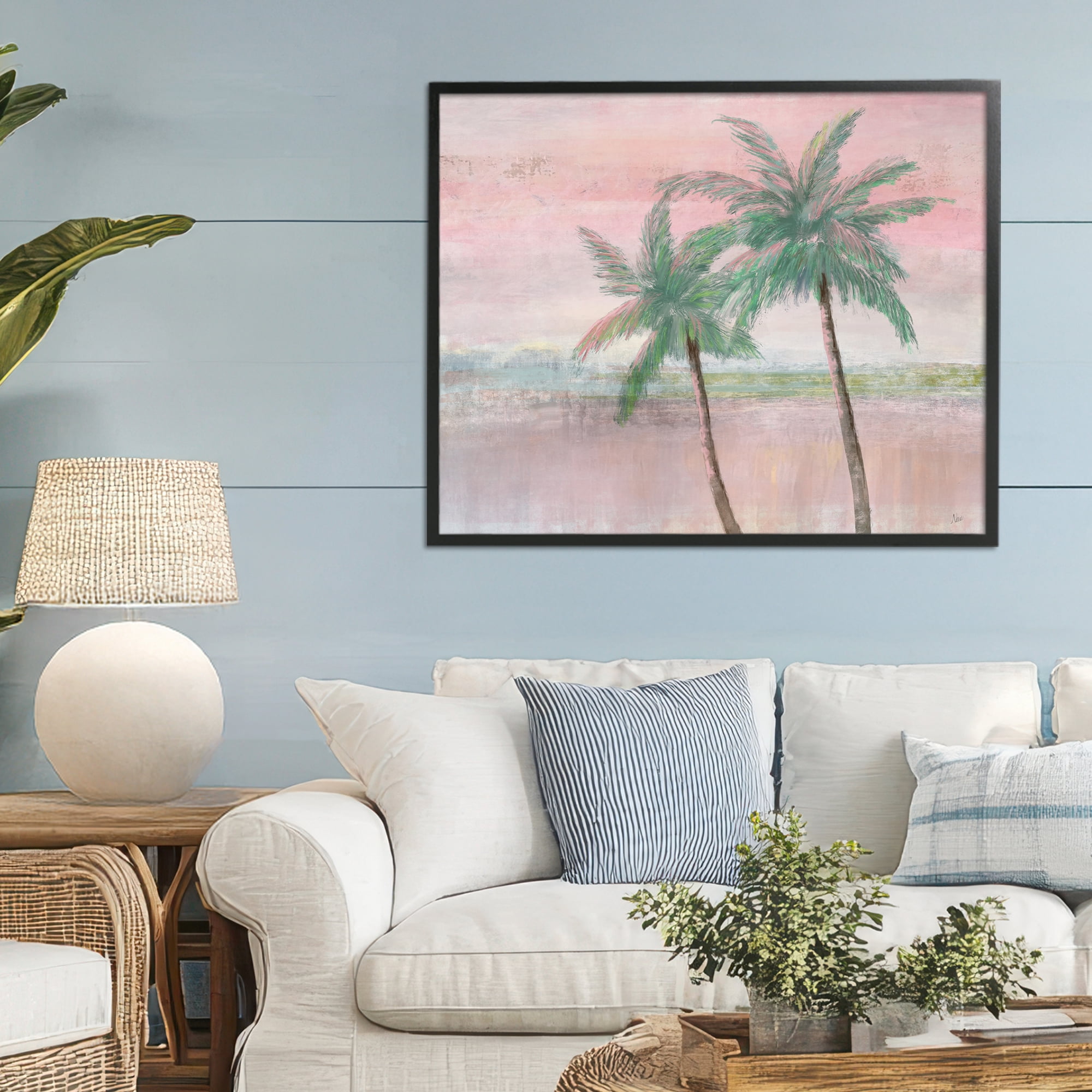 Stupell Industries Sunset Palms at Dusk Black Framed Giclee Art, design by Nan