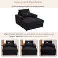 thumbnail image 7 of Chaise Lounge Chair with Cupholders & Charging, 51" Oversized Sleeper Accent Chair with Storage Ottoman, Phone Holder and Side Pockets for Living Room, Black, 7 of 7