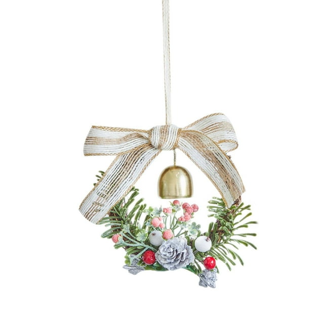 Xihbxyly Pequeña Corona Navideña, Decoración para Fiestas de Invierno, Adornos Brillantes Reutilizables, Decoración para Bolsas de Regalo, Decoración Del Hogar, Centro de Mesa Festivo, Fácil de Colga