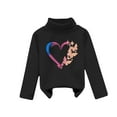 thumbnail image 2 of SGFCWSX Oversized Sweatshirt for Girls Crew Neck Print Pullover Top Kids Soft Fleece Lined Sweatshirts Black Size 6 Years, 2 of 3