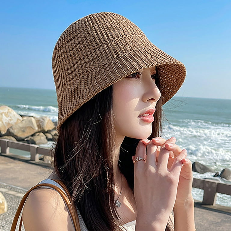 OGLCCG Bucket Hats for Women Foldable UPF 50+ Protection Summer Outdoor  Hiking Beach Sun Hat Breathable Trendy Solid Color Fisherman's Caps 