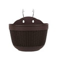 thumbnail image 2 of HEVIRGO Imitation Rattan Wicker Wall Hanging Flower Pot Basket Balcony Garden Planter,Coffee M, 2 of 10