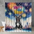 thumbnail image 2 of Happy New Year with French Bulldog Fireworks Holiday Xmas Winter 2025 Shower Curtain Dog Lover Gifts Waterproof Bathroom Bathtub Curtain - 00025, 2 of 5