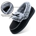 thumbnail image 3 of DL Womens Fuzzy Warm Moccasin Slippers Memory Foam Soft Fluffy Winter House Shoes Slippers, 3 of 6