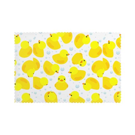 

Home Rubber-Duck Print Placemats Set Of 6 Washable Wipeable Place Mats Place Mats For Festival Parties Family Dinner (12 X 18inch)