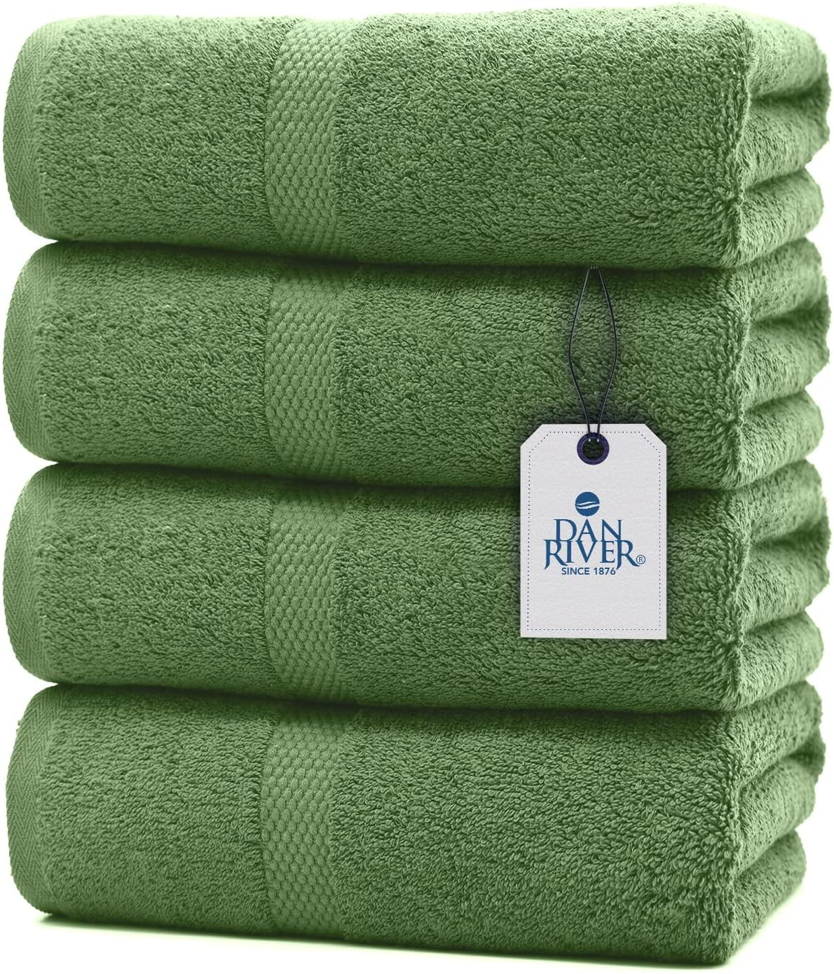DAN RIVER 100 Cotton Bath Towel Set Pack of 4 Soft Large Bath Towel