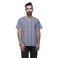 thumbnail image 1 of Atasi Tailored Fit Short Kurta Cotton Cambric Printed Keyhole Neck Casual Shirt, 1 of 5