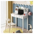 thumbnail image 2 of Drevy Small White Writing Desk with Hutch and USB Ports, 31.5 inch Home Office Desk with Drawers, Study Table for Kids/Student, Makeup Dressing Table Save Space Gifts, 2 of 8