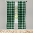 thumbnail image 2 of Ambesonne Buffalo Check Curtains, Greenish Squares Art, Pair of 28"x63", Hunter Green White, 2 of 4