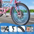 thumbnail image 3 of Docred 24" Electric Tricycle for Adults & Seniors,7 Speed 3 Wheel E-Bike with Large Basket/Low-Step Through Frame ,350W Motor 36V/10.4AH Lithium Bettery, 15.5MPH, 3 of 7